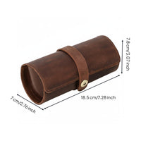 3-Watch Storage Roll Portable 3-Compartment Watch Roll Case Soft Safeguarding Interior Handmade for Men, Display