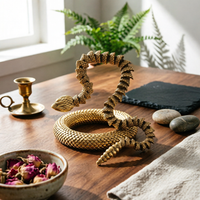 Rattlesnake Figurine Articulated Snake Figurine Textured Rattlesnake Statue