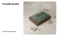 Multi-Compartment 20 Slot Bracelet Tray Showcase Quality Wooden Frame Jewelry Display Anti-Slip Surface for Retailers, Dresser Top, Closet