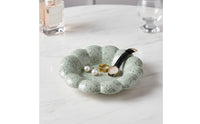 Terrazzo Finish Band Dish Light High-End Ceramic Jewelry Tray Elegant Design Ceramic Jewelry Plate for Women, Nightstand, Entryway, Washroom