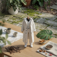 Long Overcoat Coat Set Glossy 1/12 Scale Doll Clothes Button Front