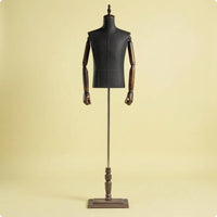 Male Mannequin Torso Textile-Covered Male Torso Mannequin Wooden Base