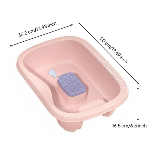Lie-Flat Shampoo Basin Comfortable Hair Washing Basin with Neck Rest Anti-Slip Base Bedside Hair Washing Tray for Women Individuals