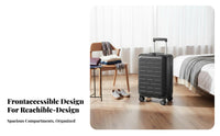 Expandable Design Frontentry Luggage Telescopic Handle Hardside Luggage Scratch-Resistant Shell Rolling Suitcase Lightweight for Vacationers, Business Professionals, Vacation, Vacations, Airports, Train Stations