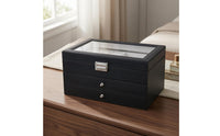 Watch Storage Box Glass Lid Watch Organizer Box Metal Latch