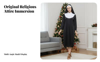 Nun ensemblefit Set Full-Length Robe Cosplay ensemblefit Lightweight for Stage Performances