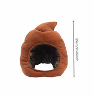 Poop Icon Hat Cute Funny Poop Head Mask Warm for Party, Cosplay, Kids