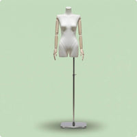 Half-Body Female Mannequin Telescopic Clothing Form Mirrored Base