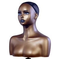 Hairpiece Display Bust Black Cap Hat Display Bust Mannequin Head