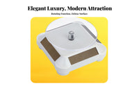 Double Power Option Solar Powered Turntable Automatic Rotation Jewelry Rotator Base for Collectors, Retailers, Product Photography
