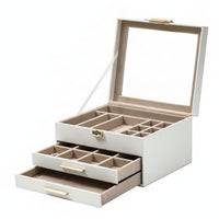 3-Layer Jewelry Organizer Three-Layered Jewelry Box with Clear Lid Stylish