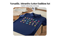 Decorative Embroidered Letter Applique Versatile Embroidered A-Z Letters for Crafters, Students, School Uniforms, Backpacks, Hats