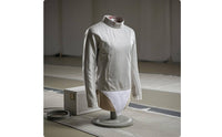 Light Gray Metallic Fencing Jacket High Collar Long-Sleeve Fencing Jacket Fitted Woven Texture for Fencers