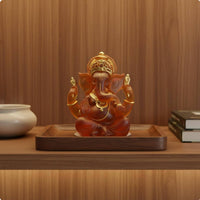 Resin Elephant God Figurine Retro Design Indian God Sculpture Artisan-Made Look