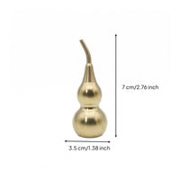 Brass Gourd Ornament Double Opening Decorative Vase Hollow Design
