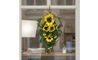 Sun Blossom Teardrop Swag Lifelike Sunflowers Artificial Teardrop Wreath