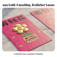 Gold 999 Jewelry Set, Money Flower, Blooming, Festive Red Envelope