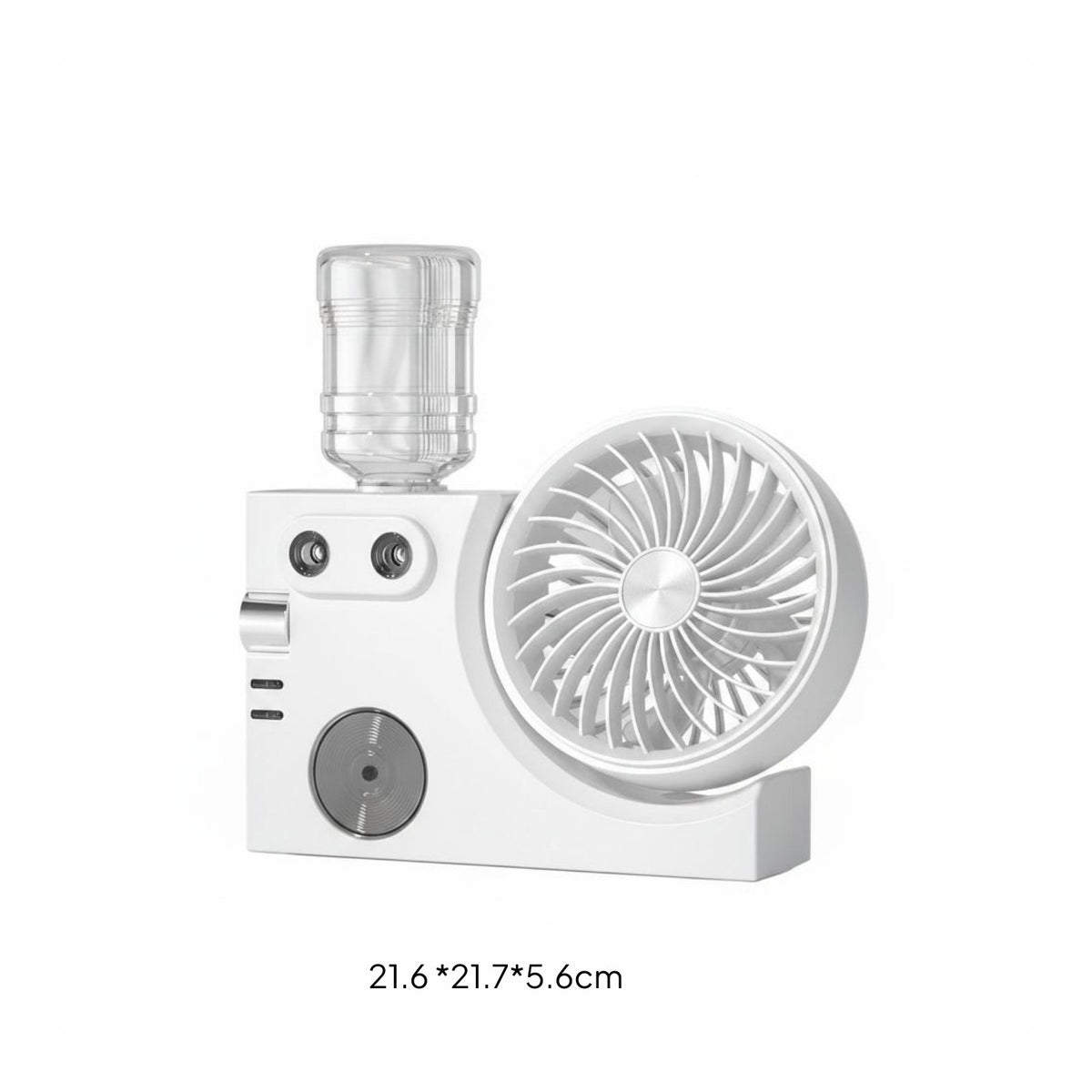 Mini Misting Fan Low Noise Type-C Desk Fan with Humidifier 3 Speed Settings