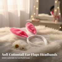 Fuzzy Bunny Ears Hair Hoop Comfortable Fit Costume Accessory Reusable for Women