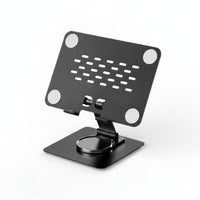 1 Piece Adjustable Tablet Holder Stand with 360-degree Rotating Base Hinged Arm Non-slip Pad E-reader Stand Suitable for Home Office Study Kitchen