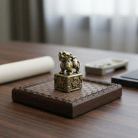 Miniature Brass Seal Ornament Handmade Brass Creature Charm Anti-Oxidation