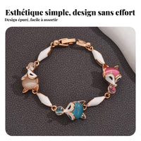 Silky Luster Stone Bracelet Colorful Charms Animal Enchantment Bracelet