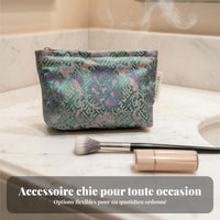Chinese Aesthetic Makeup Pouch Multi-Purpose Floral Jacquard Cosmetic Bag
