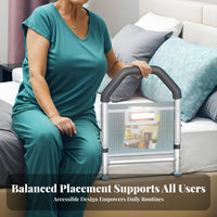 Under-Mattress Mobility Aid Adjustable Bed Assist Rail Wide Base for Bedside
