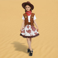 Cowboy Costume Set Fringed Vest Western Themed Outfit Family Matching Cowgirl Costume Set for Halloween