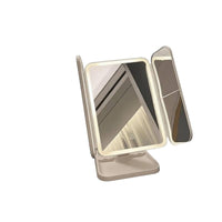 Tri-Fold Makeup Mirror Rechargeable Beauty Accessory Touch Control for Desk