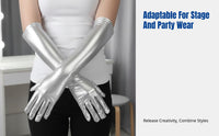Shiny Patent Leather Gloves, Extended Length, Women's Cosplay, Stage Performance, Party