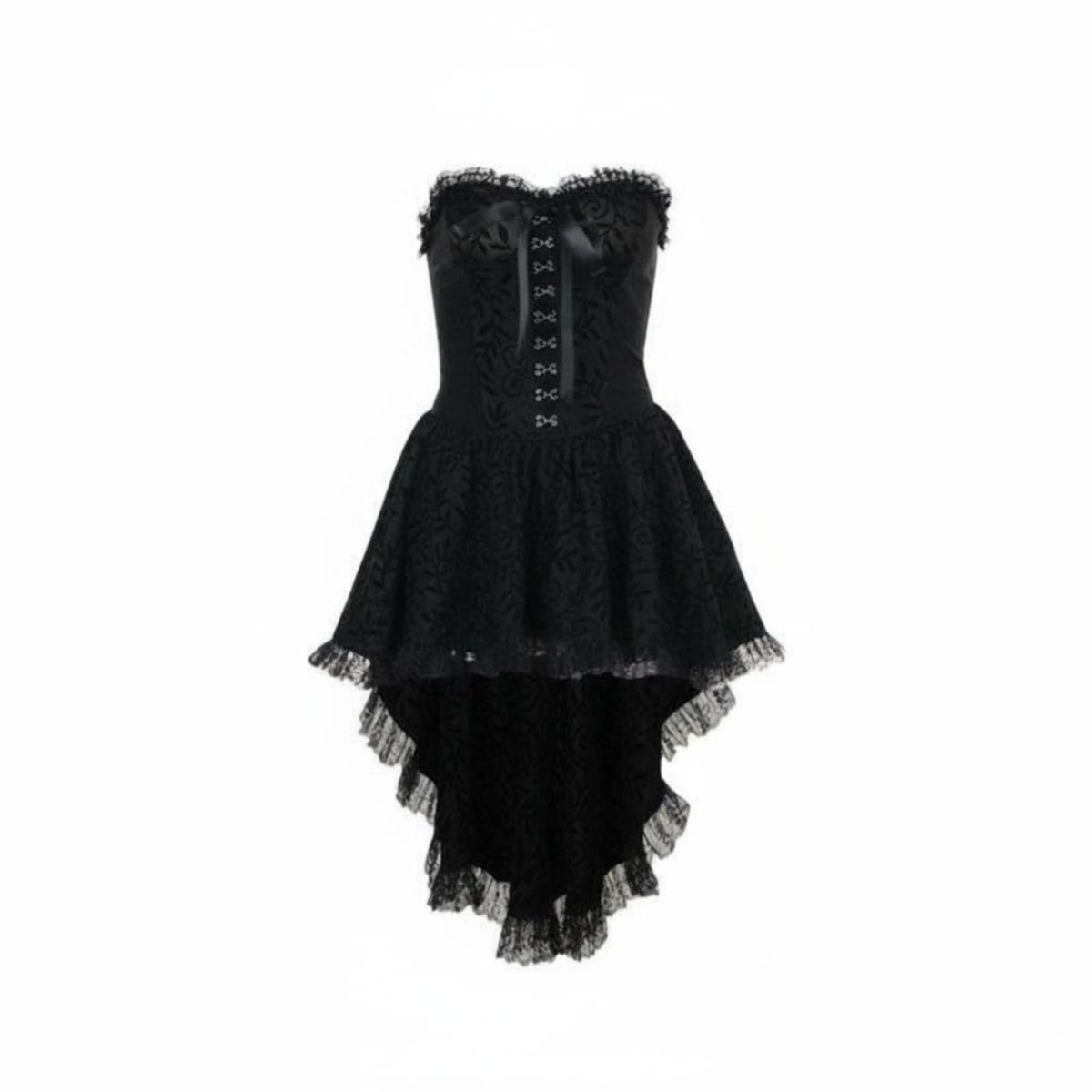 2 Pieces Strapless Corset Dress with Lace Shrug Flared Bell Sleeves for Teens
