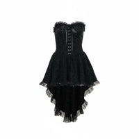 2 Pieces Strapless Corset Dress with Lace Shrug Flared Bell Sleeves for Teens