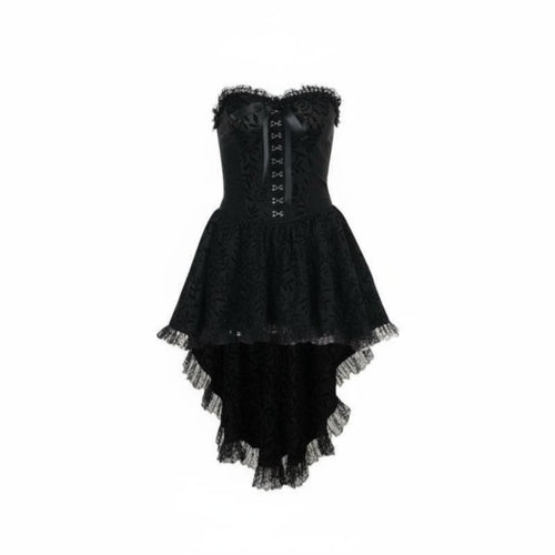 2 Pieces Strapless Corset Dress with Lace Shrug Flared Bell Sleeves for Teens