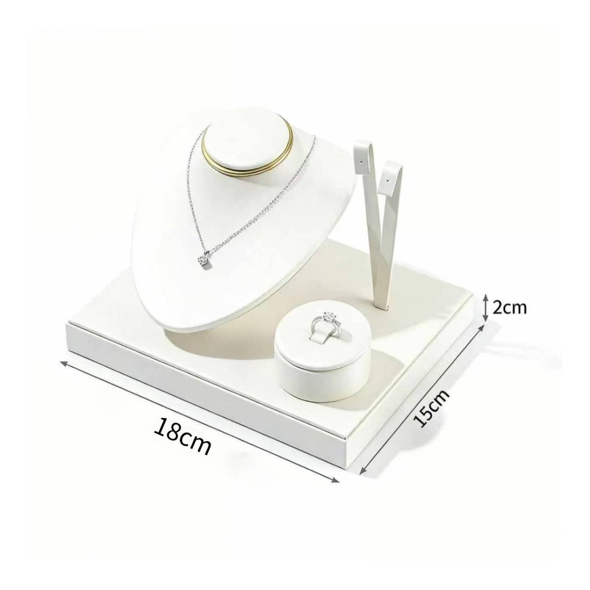Pu Leather Jewelry Display Stand Luxury Look Necklace Band Earring Display Stand