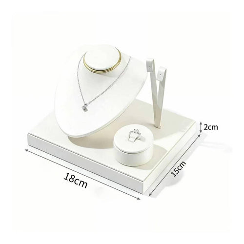 Pu Leather Jewelry Display Stand Luxury Look Necklace Band Earring Display Stand