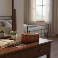 Wooden Jewelry Melody Box Decorative Wooden Music Jewelry Box 3 Compartments