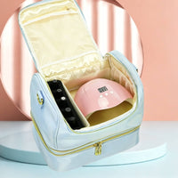 Double Layer Nail Polish Bag Large Capacity Crossbody Nail Supply Bag for Travel