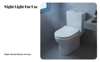 Adjustable Temperature Heated Smart Toilet Seat Easy Installation Smart Toilet Seat Cover Energy Saving Bathroom Appliance Ergonomic Design for Homeowners, Seniors, Adults, Restroom, Home