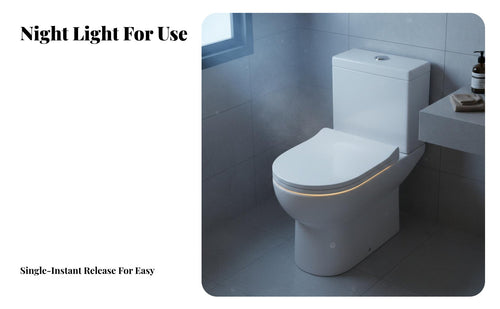 Adjustable Temperature Heated Smart Toilet Seat Easy Installation Smart Toilet Seat Cover Energy Saving Bathroom Appliance Ergonomic Design for Homeowners, Seniors, Adults, Restroom, Home