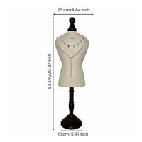 Necklace Display Bust Wooden Base Necklace Display Holder Sturdy Retail Fixture for Shop Window, Boutique