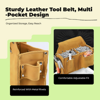 Double-tier leather nail pouch