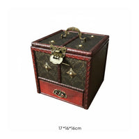 Vintage Wood Jewelry Box Embossed Floral Storage Item Multiple Drawers