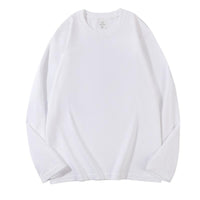 Thick Combed Long Sleeve T-Shirt, Plain, Basic, Autumn