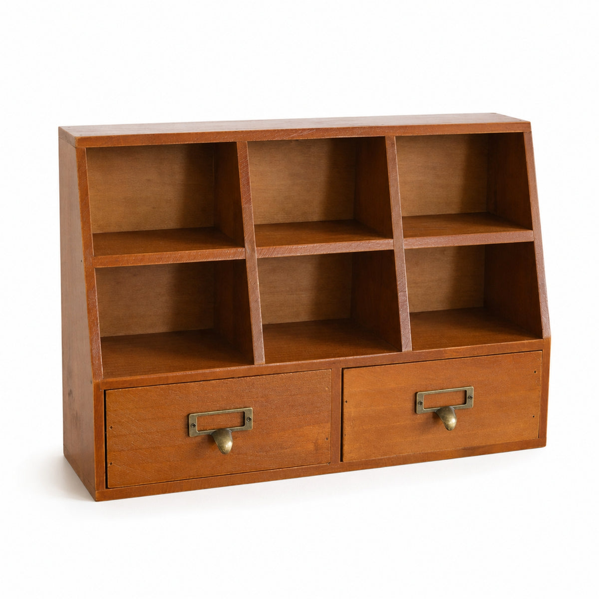 Wooden Desktop Organizer with Drawers Vintage-Style Desktop Organizer with Drawers Space-Saving for Vanity
