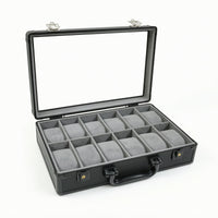Watch Suitcase 12 Slot Watch Case with Clear Lid Sturdy for Collectors, Travel