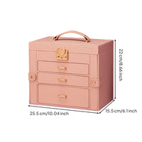Multi-Tier Jewelry Box Soft Luxurious Lining Multi-Drawer Jewelry Case Removable Dividers Anti-Knot Necklace Hangers for Bedroom