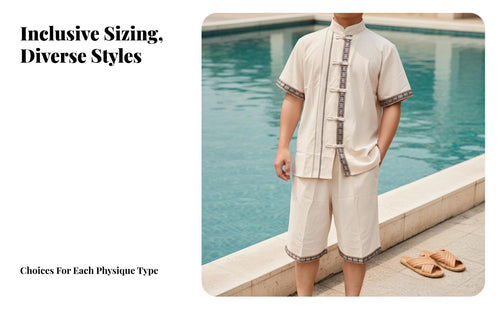 Men's Tang Suit Top, Dai Ethnic, Retro, Short Sleeve, Yunnan Xishuangbanna, Summer