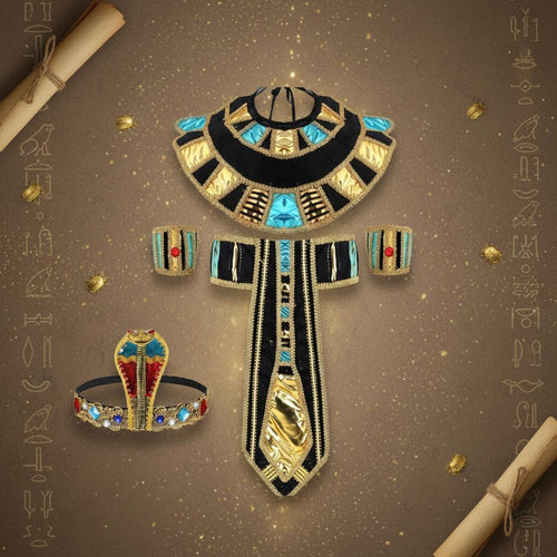 Desert Kingdom Princess Dress Costume Accessories Adjustable Ancient Nile Queen Costume Vintage Style Nile Gown Egypt Belt Headband for Women, Halloween, Party, Cosplay