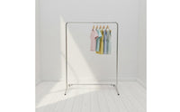 Adjustable Height Stainless Steel Clothing Rack Heavy Duty Minimalist Clothing Display Retail Fixture for Showroom